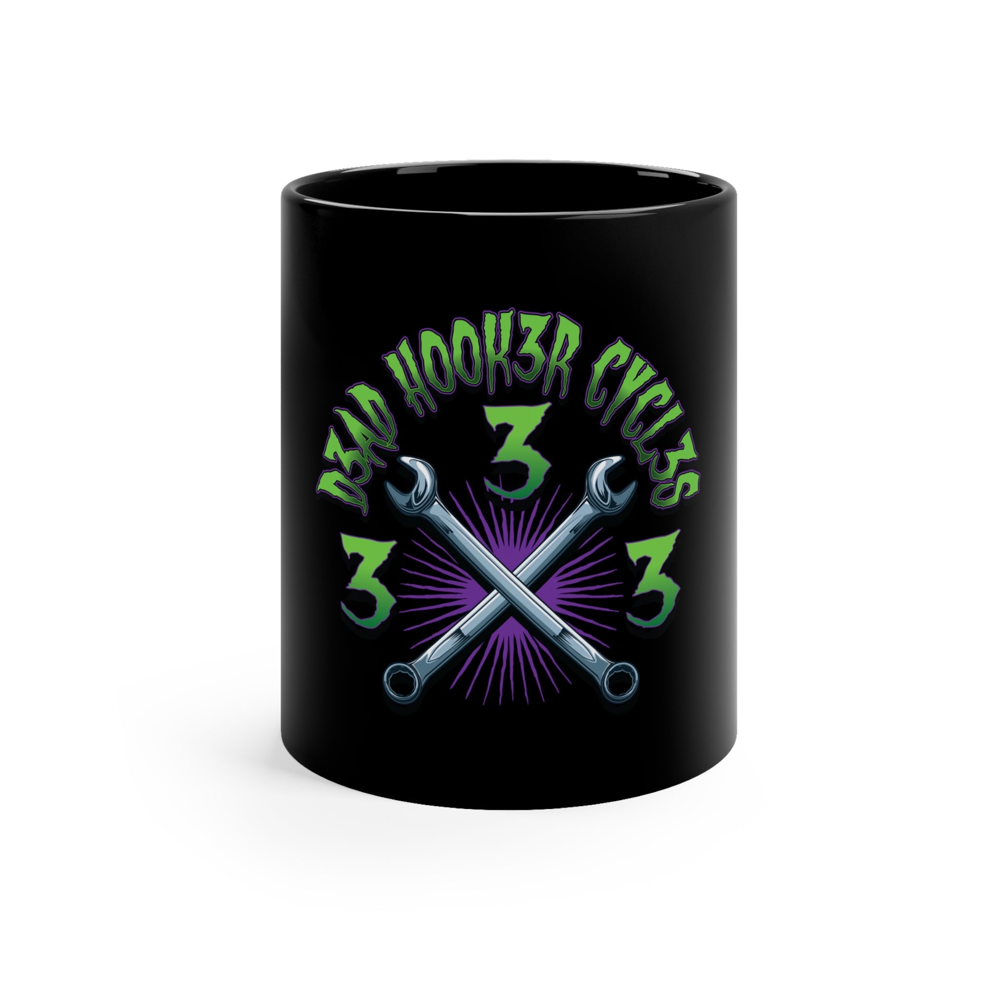11oz Black Mug "DHC 333 GREEN" - 1