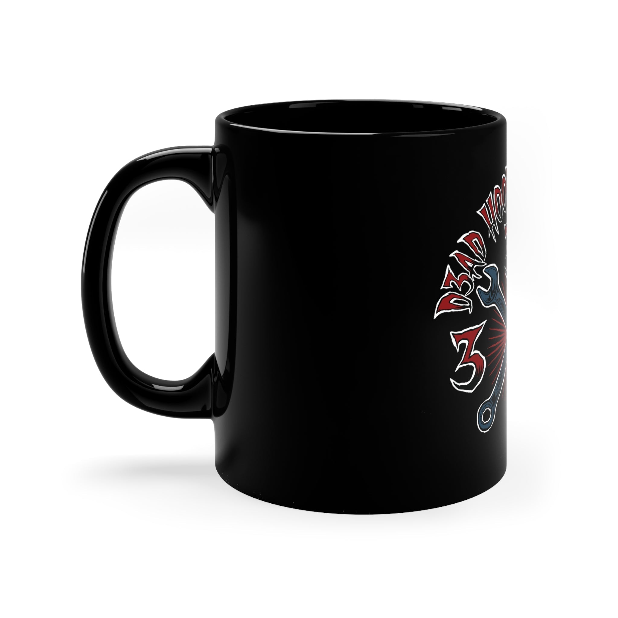 11oz Black Mug "DHC 333 RED" - 5