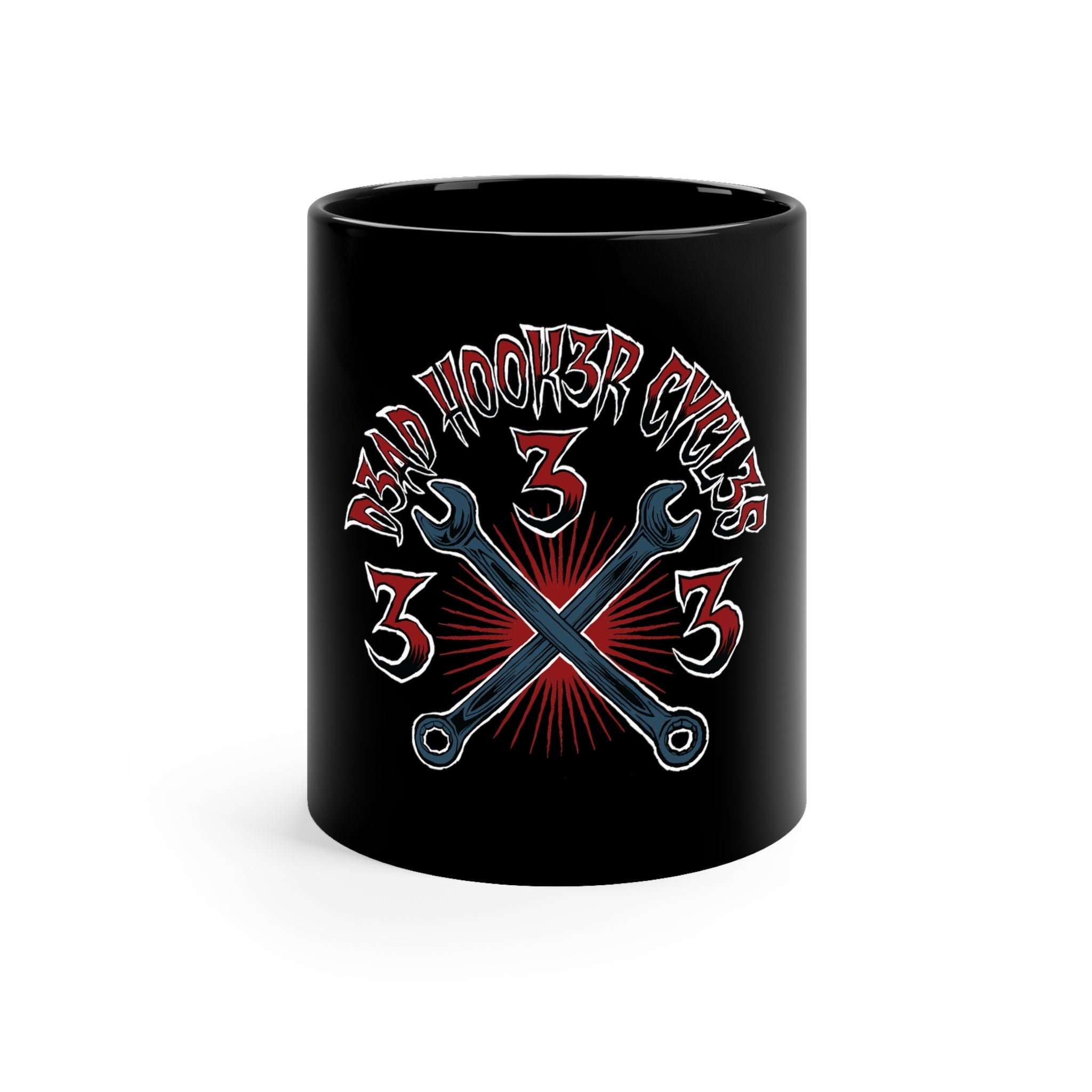 11oz Black Mug "DHC 333 RED" - 5