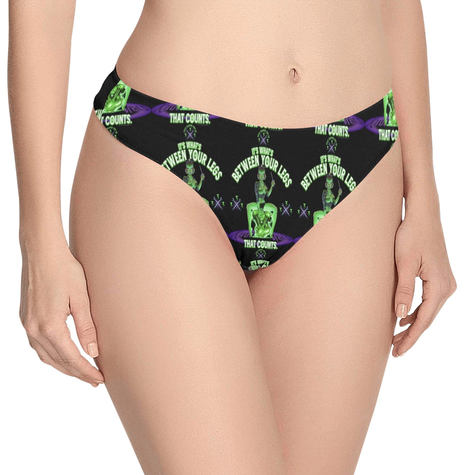 DHC-BETWEEN-thong-Print Women's All Over Print Thongs (Model L30)