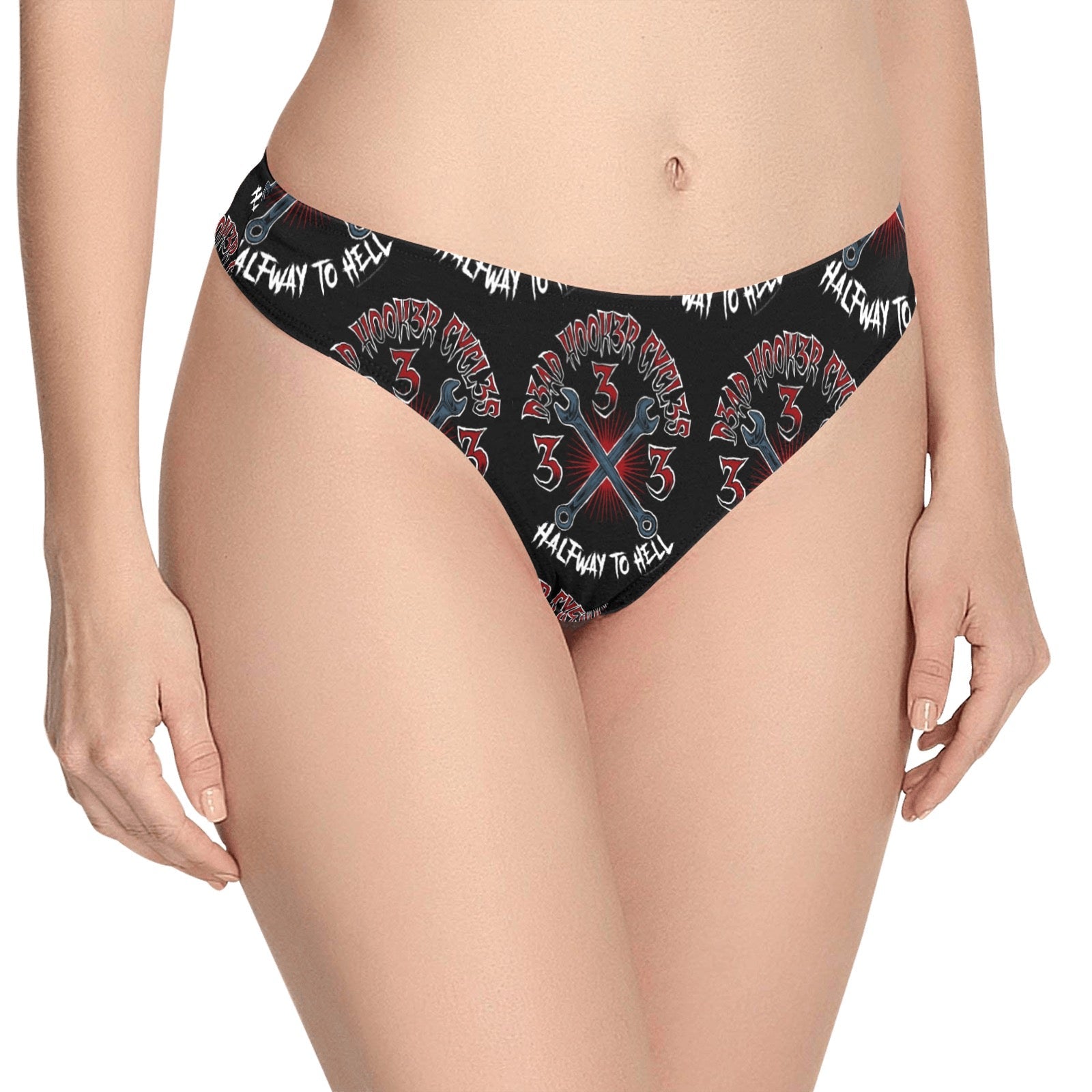 DHC-HALFWAY-thong-Print Women's All Over Print Thongs (Model L30)