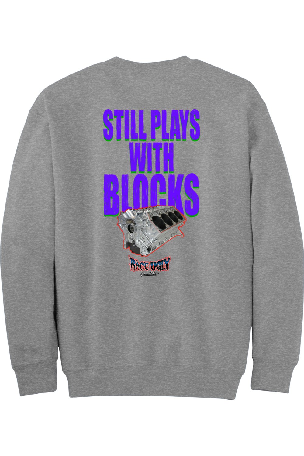 Gildan - DryBlend Crewneck Sweatshirt "RU BLOCKS" (PURPLE)