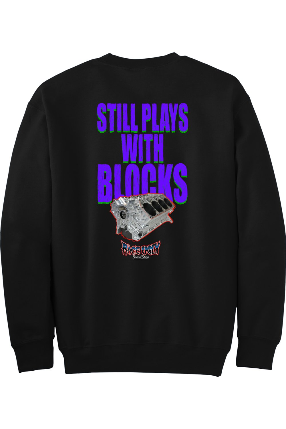 Gildan - DryBlend Crewneck Sweatshirt "RU BLOCKS" (PURPLE)