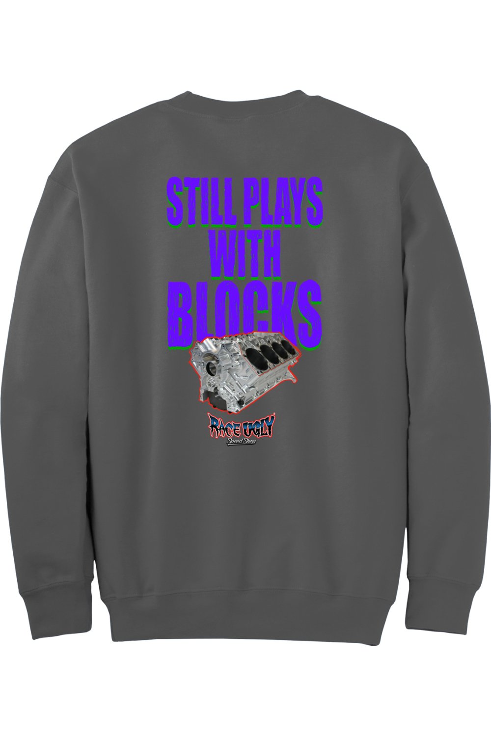 Gildan - DryBlend Crewneck Sweatshirt "RU BLOCKS" (PURPLE)