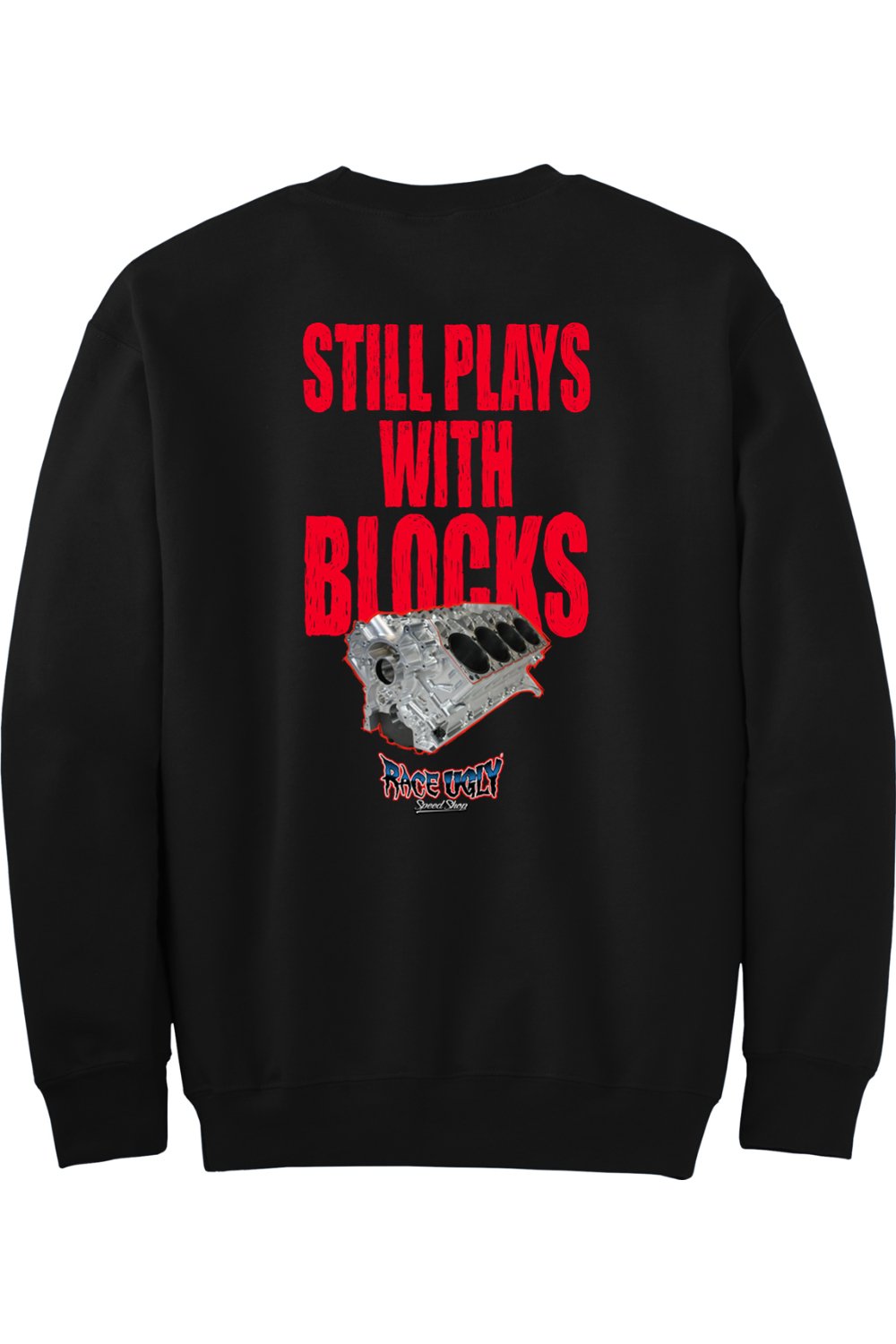 Gildan - DryBlend Crewneck Sweatshirt "RU BLOCKS" (RED)