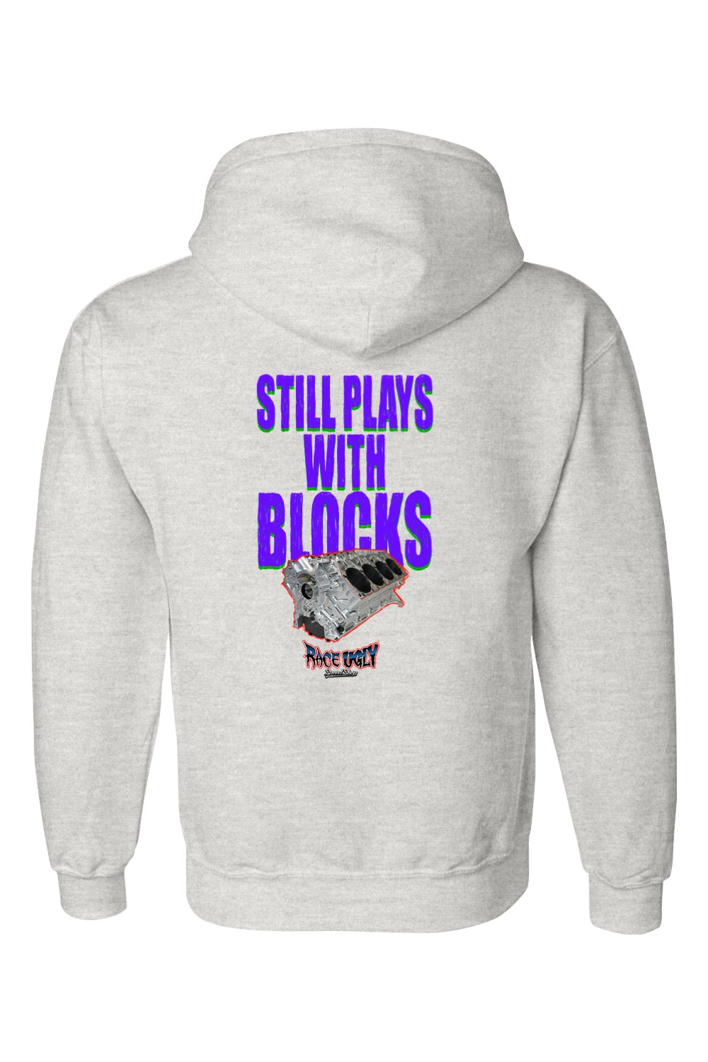 Gildan DryBlend Hooded Sweatshirt "RU BLOCKS" (PURPLE)