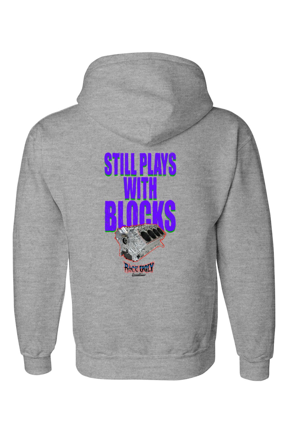 Gildan DryBlend Hooded Sweatshirt "RU BLOCKS" (PURPLE)