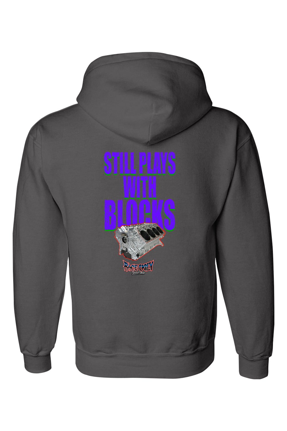 Gildan DryBlend Hooded Sweatshirt "RU BLOCKS" (PURPLE)