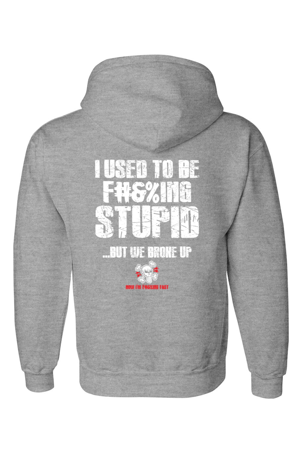 Gildan DryBlend Hooded Sweatshirt "RU F#&%ING STUPID" (WHITE)