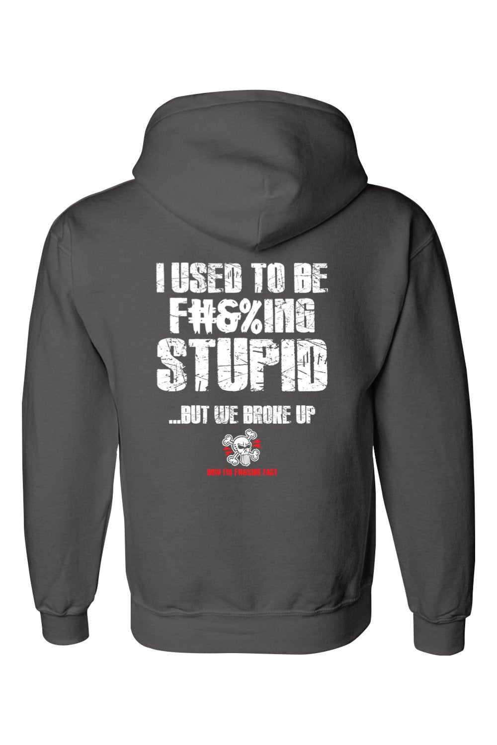 Gildan DryBlend Hooded Sweatshirt "RU F#&%ING STUPID" (WHITE)