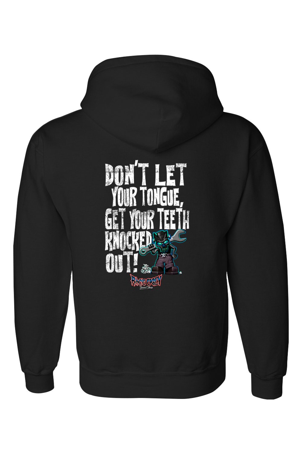 Gildan DryBlend Hooded Sweatshirt "RU TEETH" (WHITE)