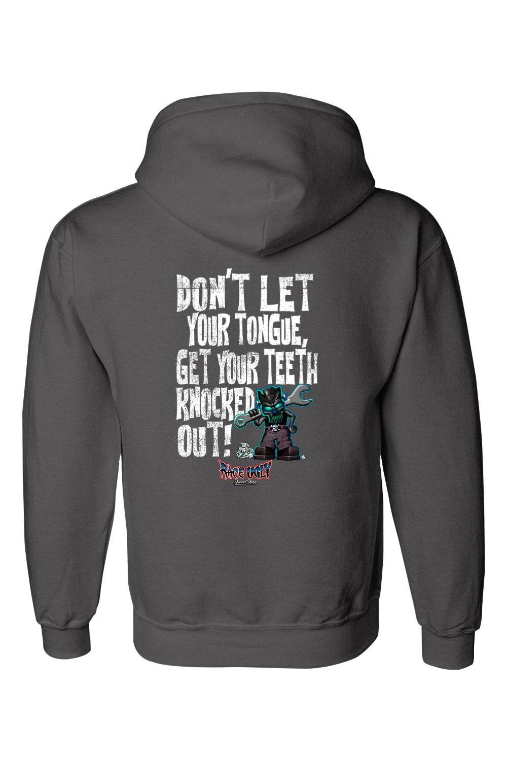 Gildan DryBlend Hooded Sweatshirt "RU TEETH" (WHITE)