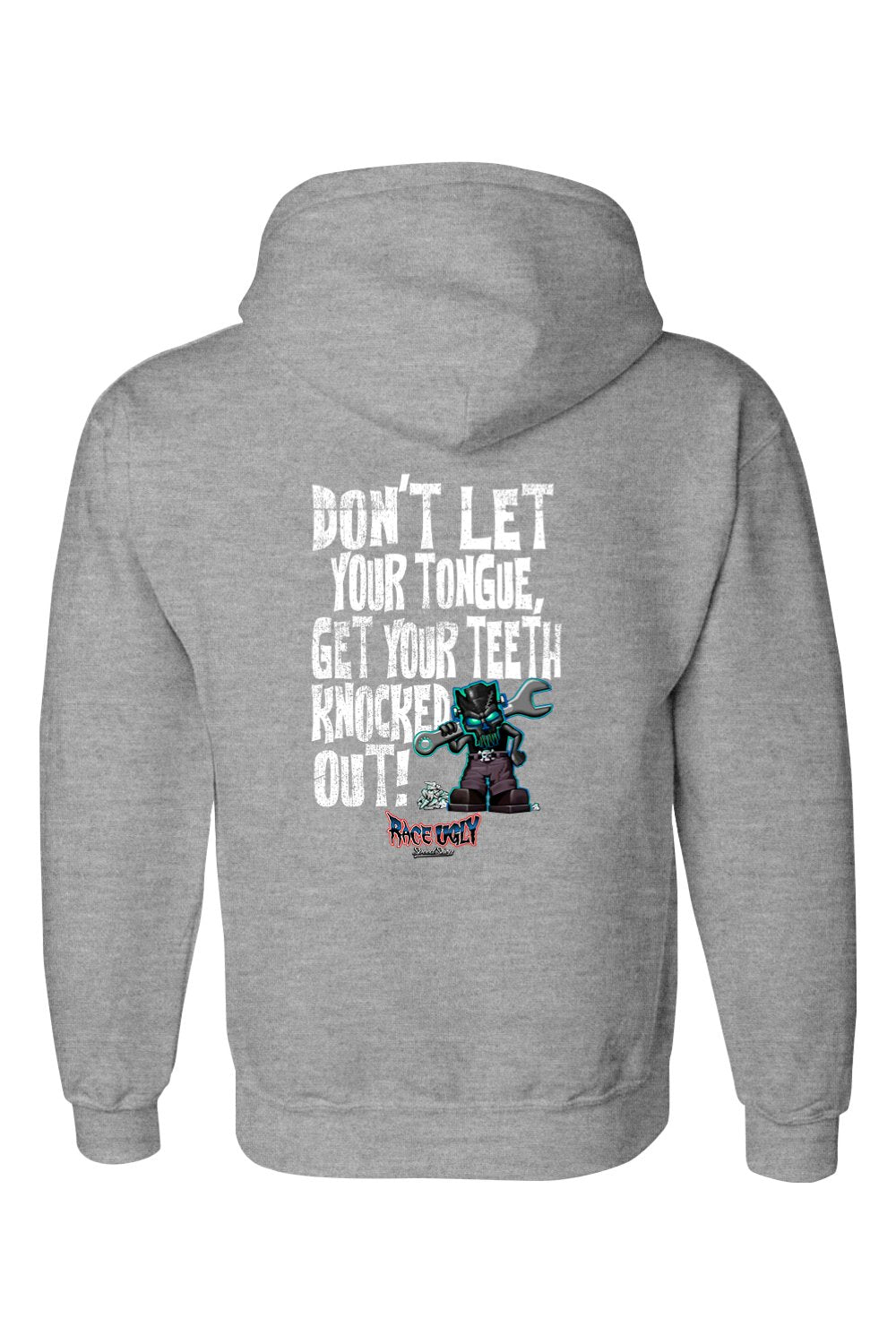 Gildan DryBlend Hooded Sweatshirt "RU TEETH" (WHITE)