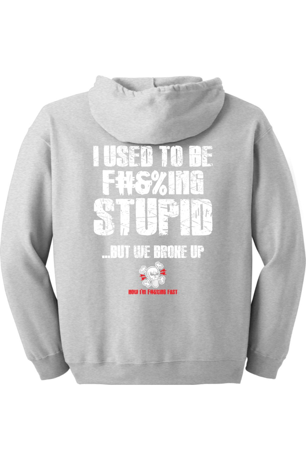 Gildan Heavy Blend Full-Zip Hooded Sweatshirt "RU F#&%ING STUPID" (WHITE)