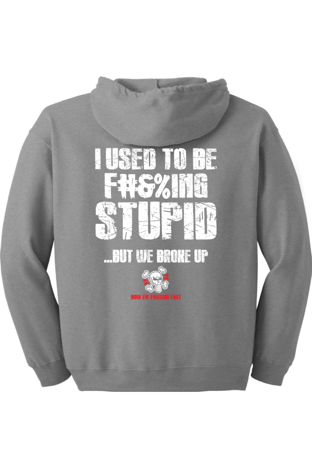 Gildan Heavy Blend Full-Zip Hooded Sweatshirt "RU F#&%ING STUPID" (WHITE)