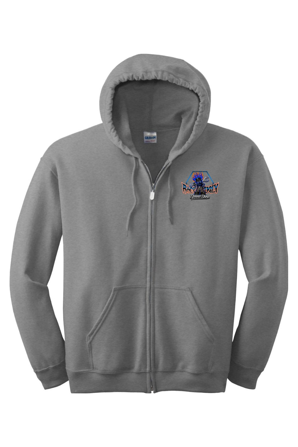 Gildan Heavy Blend Full-Zip Hooded Sweatshirt "RU TEETH" (BLACK)