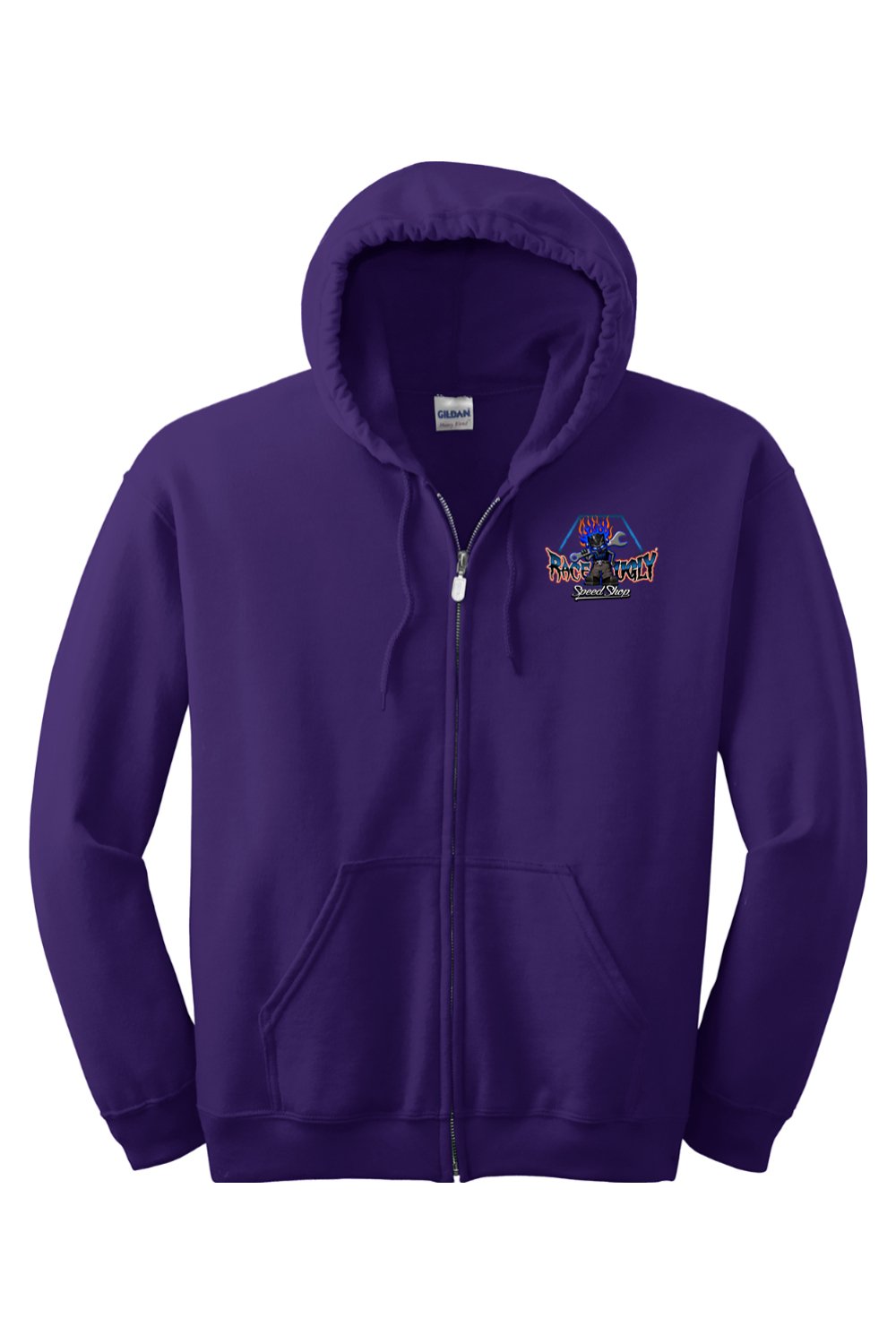 Gildan Heavy Blend Full-Zip Hooded Sweatshirt "RU TEETH" (BLACK)