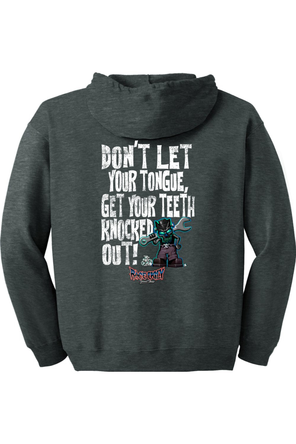 Gildan Heavy Blend Full-Zip Hooded Sweatshirt "RU TEETH" (WHITE)