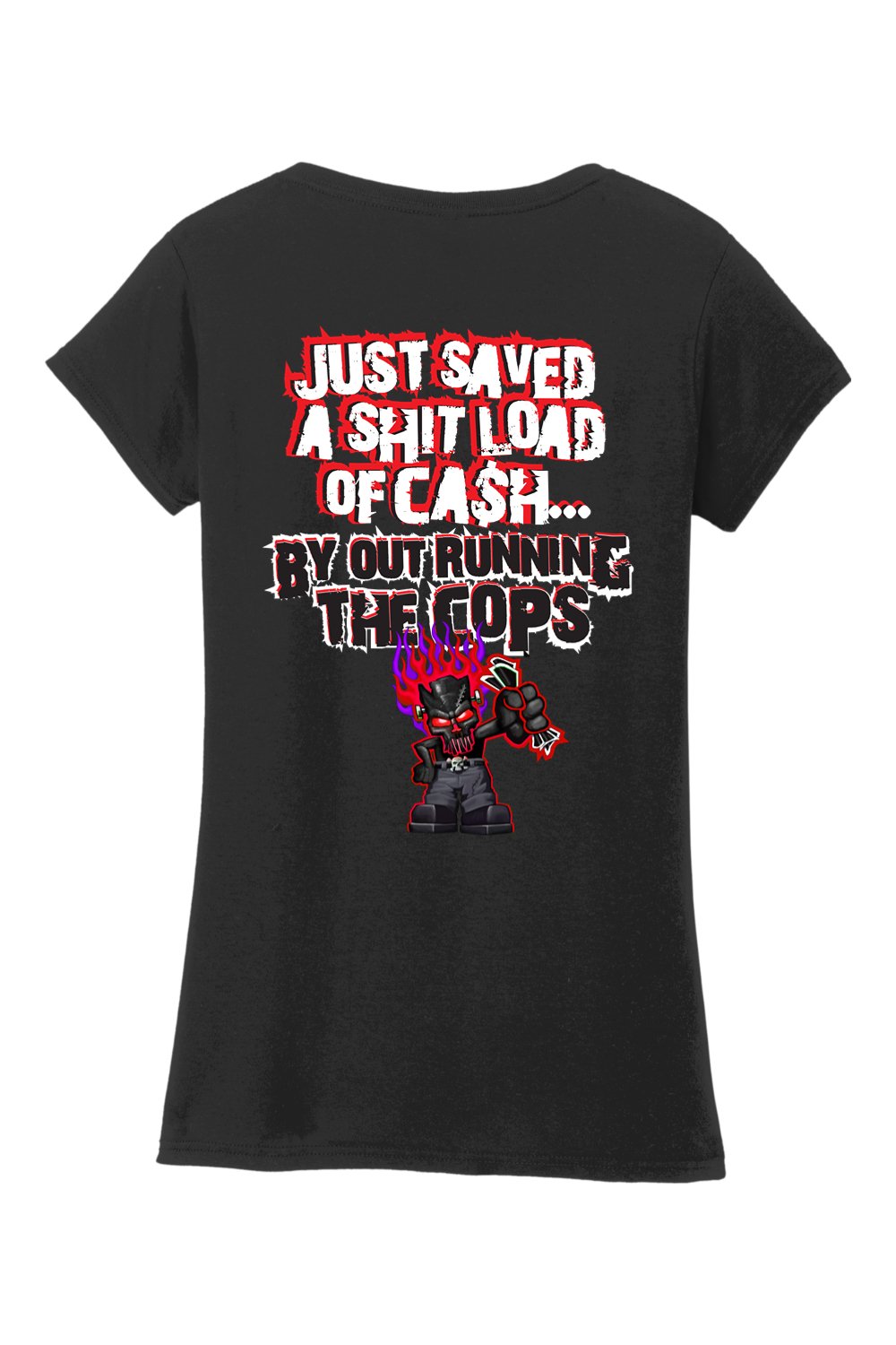 Gildan Softstyle Ladies Fit V-Neck T-Shirt "RU CASH"