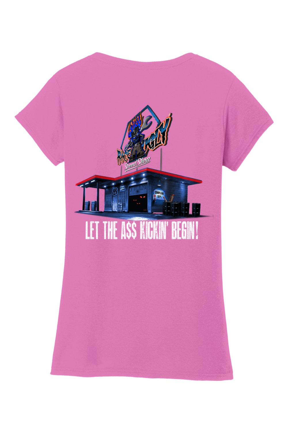 Gildan Softstyle Ladies Fit V-Neck T-Shirt "RU GARAGE"