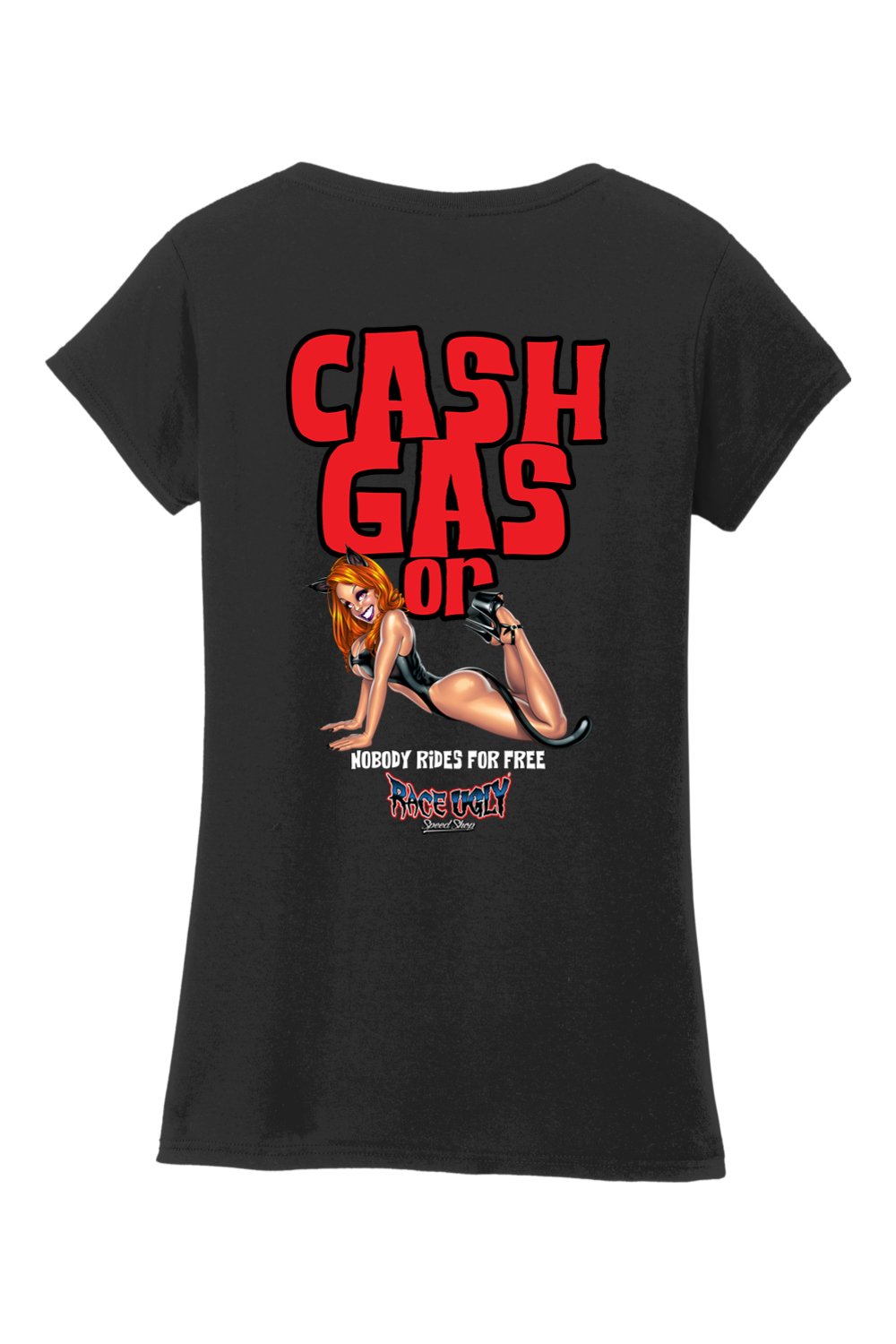 Gildan Softstyle Ladies Fit V-Neck T-Shirt "RU GAS"