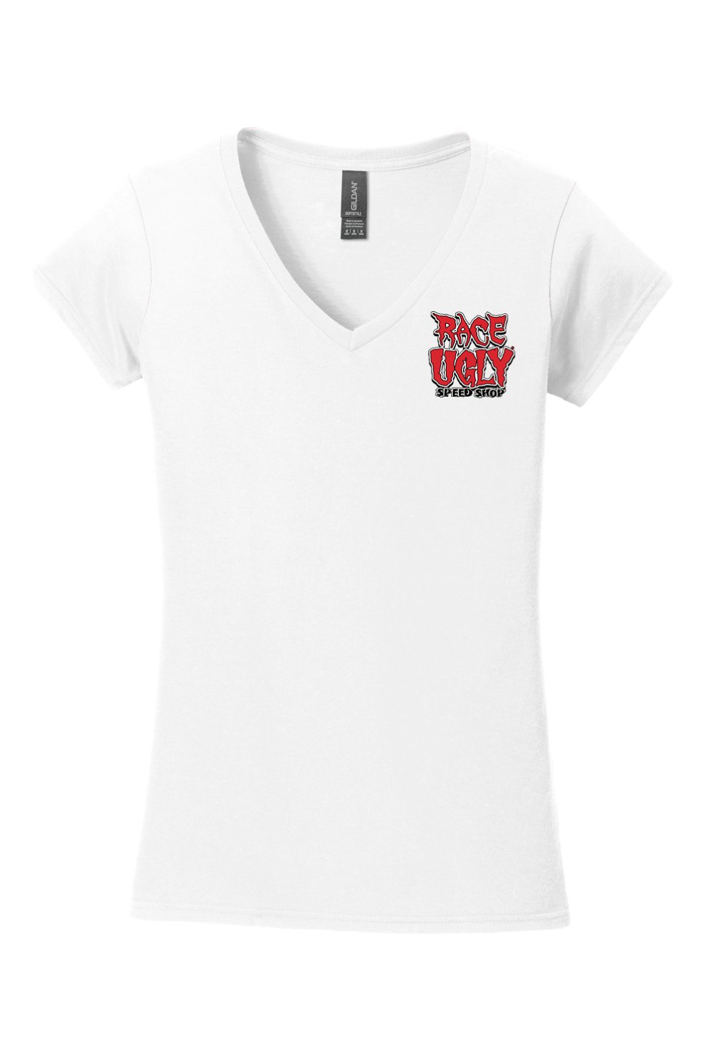 Gildan Softstyle Ladies Fit V-Neck T-Shirt "RU HEADS/TAILS"