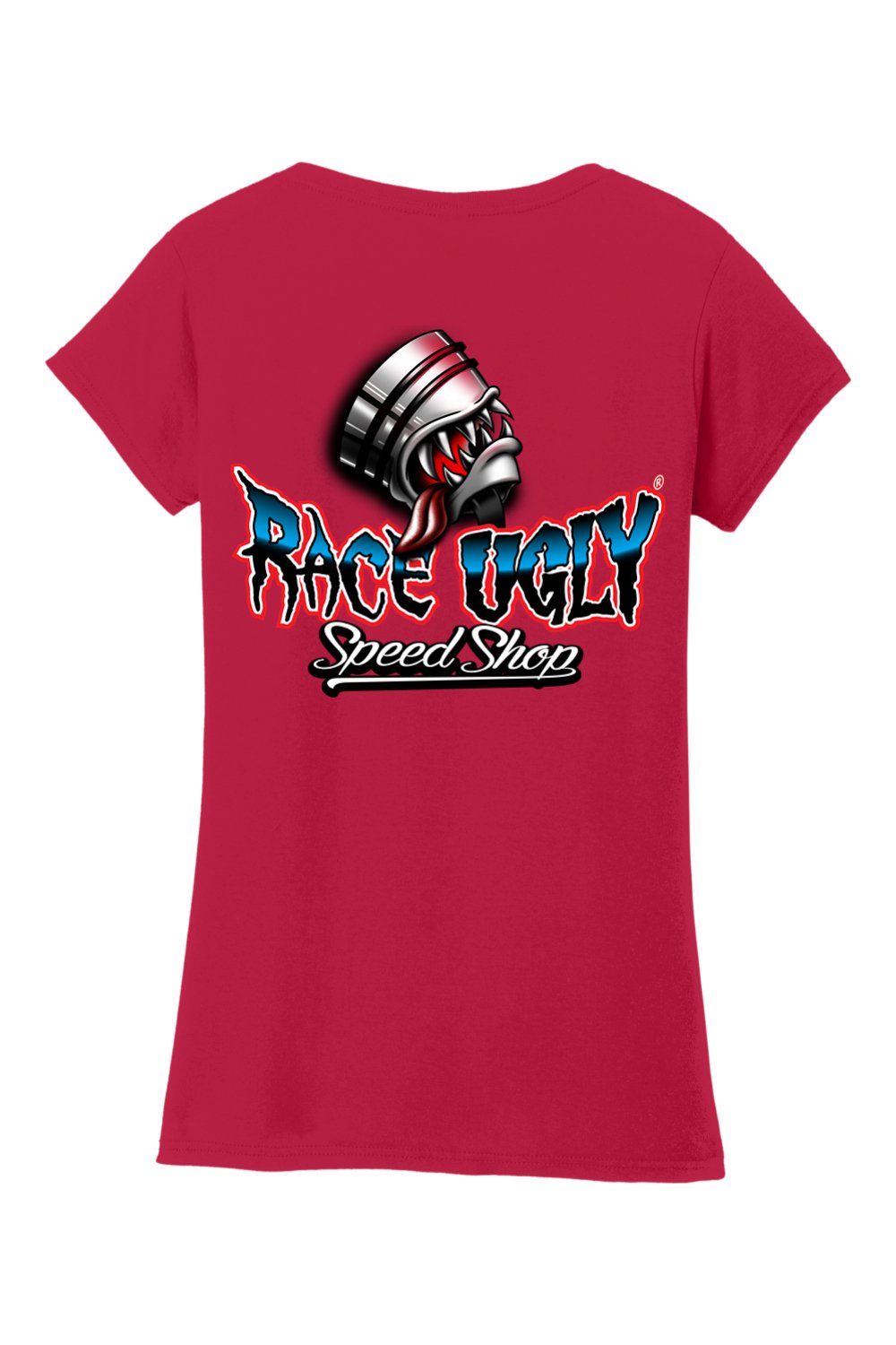 Gildan Softstyle Ladies Fit V-Neck T-Shirt "RU PISTON"