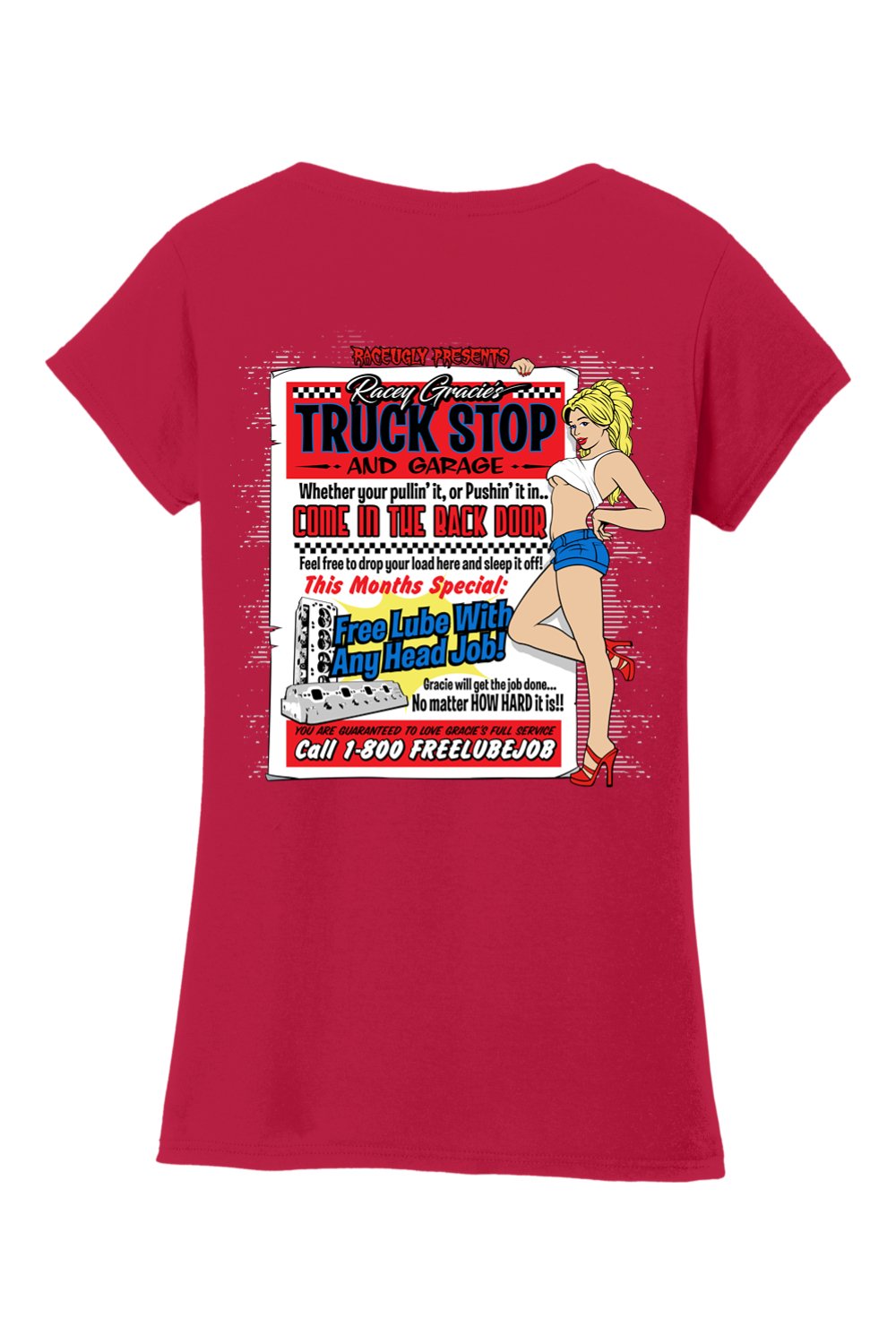 Gildan Softstyle Ladies Fit V-Neck T-Shirt "RU POSTER"