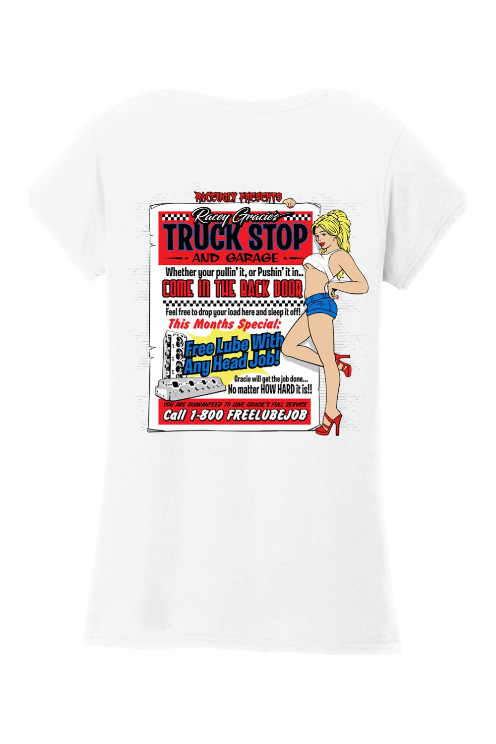 Gildan Softstyle Ladies Fit V-Neck T-Shirt "RU POSTER"