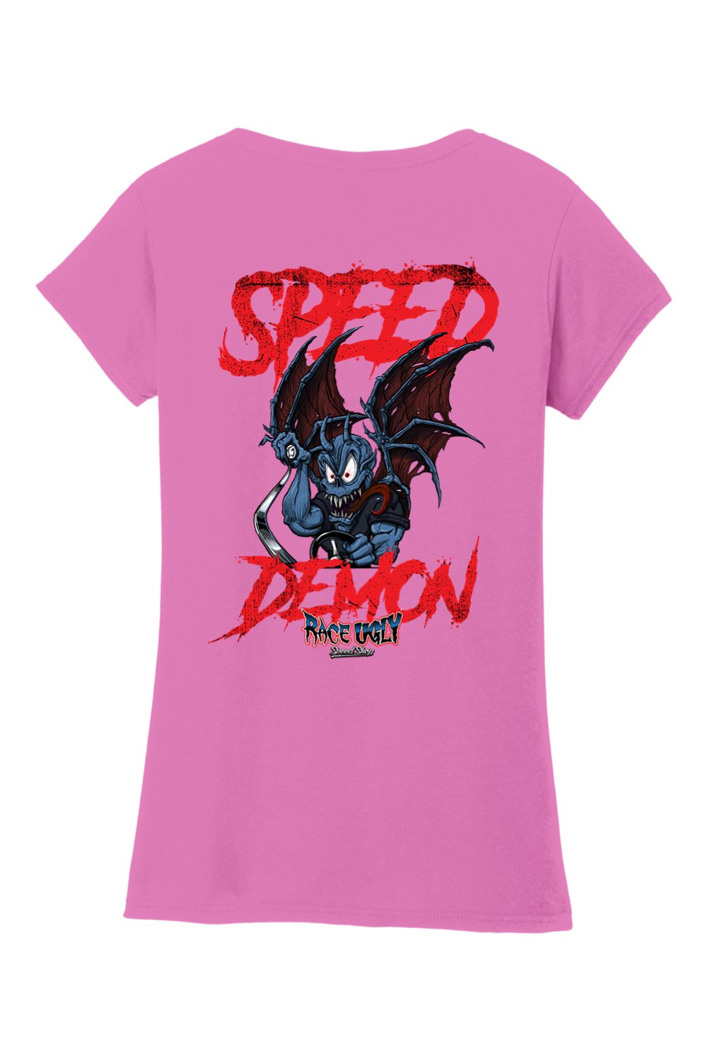 Gildan Softstyle Ladies Fit V-Neck T-Shirt "RU SPEED DEMON"