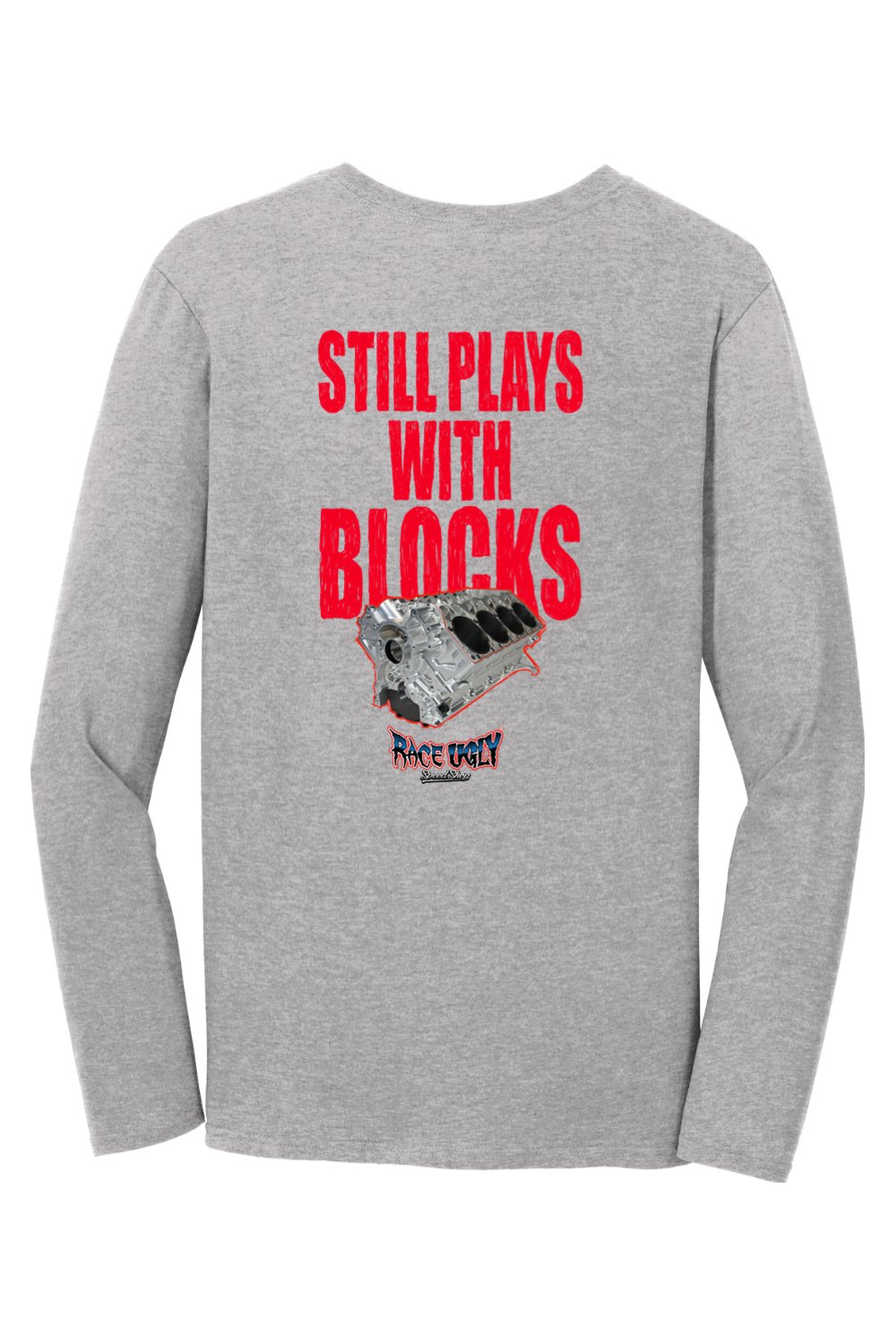 Gildan Softstyle Long Sleeve T-Shirt "RU BLOCKS" (RED)