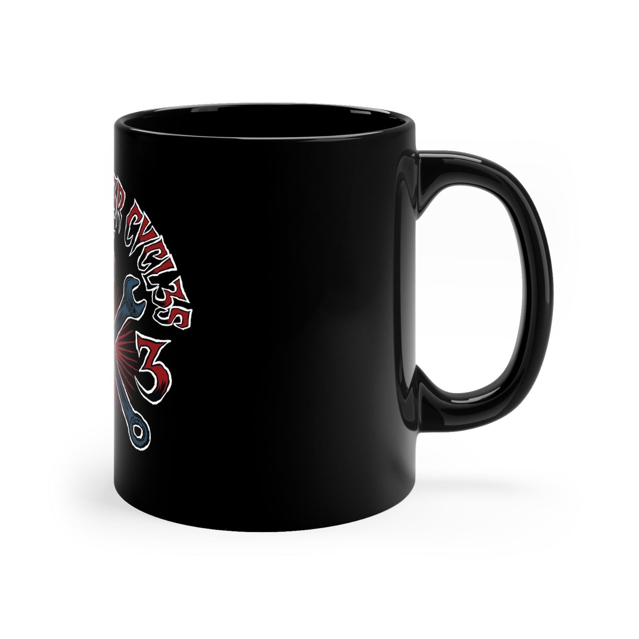11oz Black Mug "DHC 333 RED" - 5