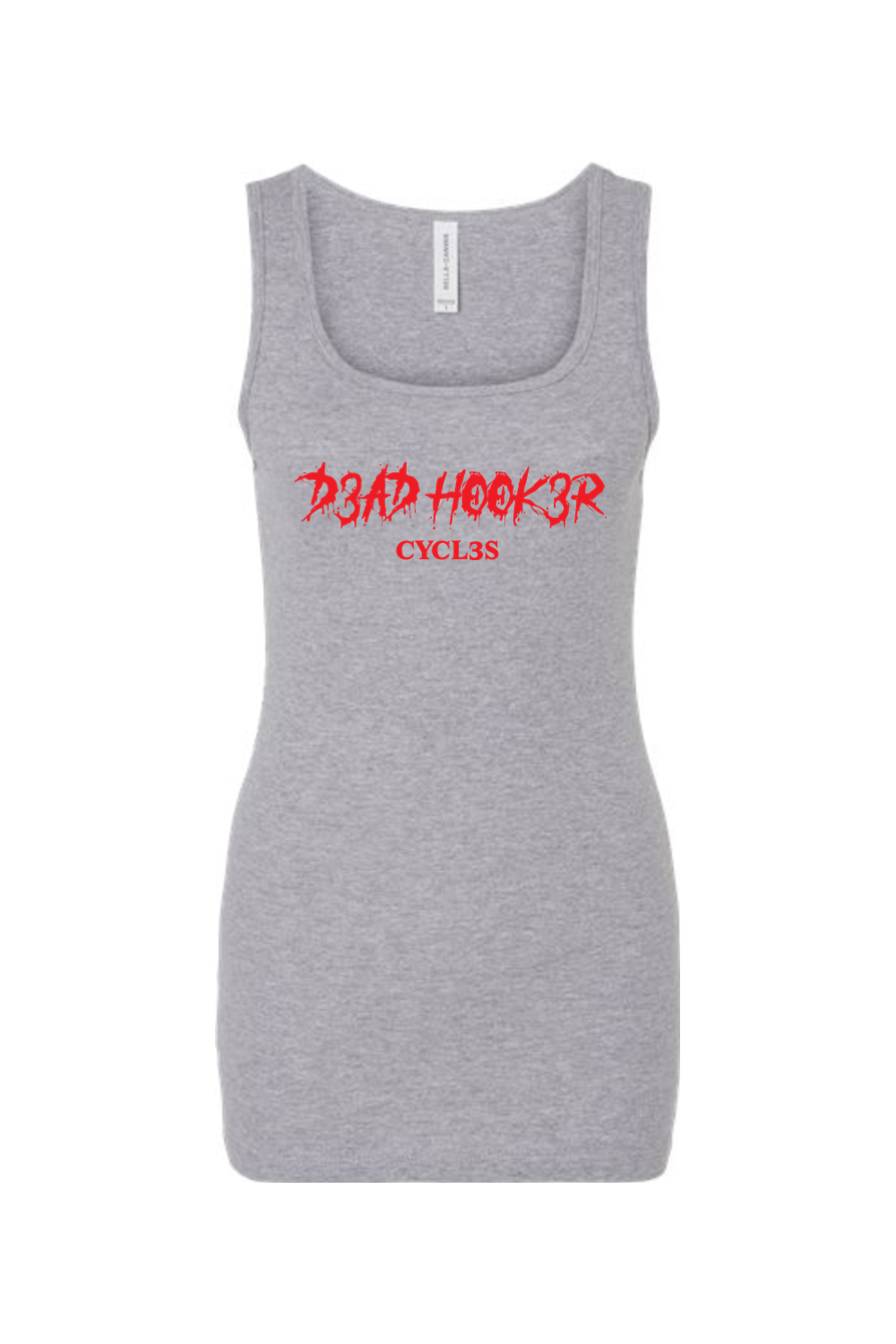 Bella + Canvas Women's Micro Rib Tank "DHC RED-ORANGE"
