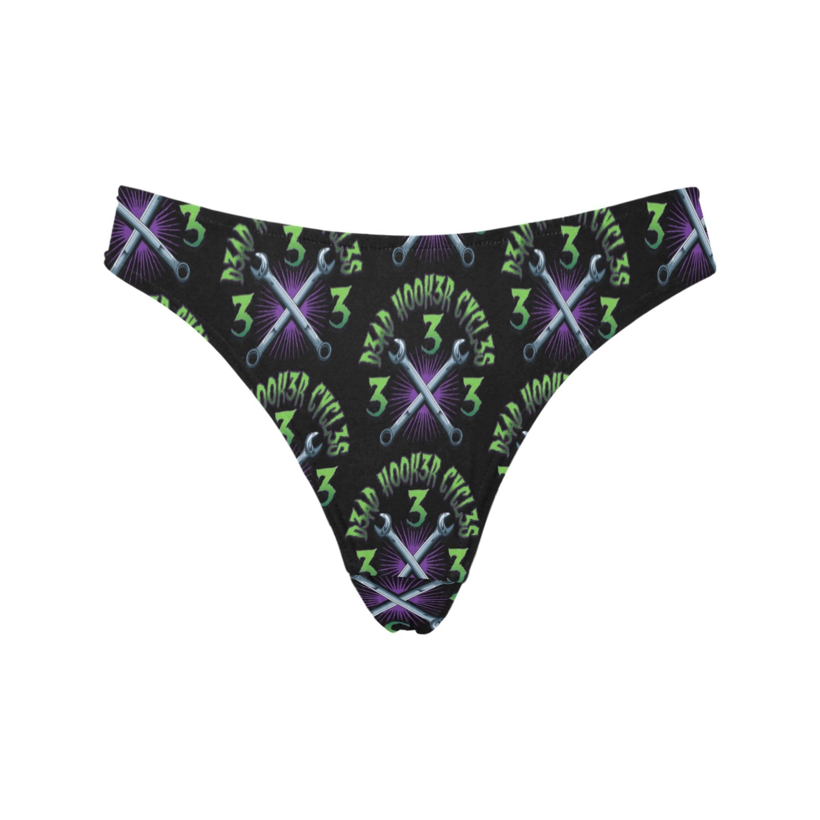 DHC-GREEN_thong-Pocket-Print Women's All Over Print Thongs (Model L30)