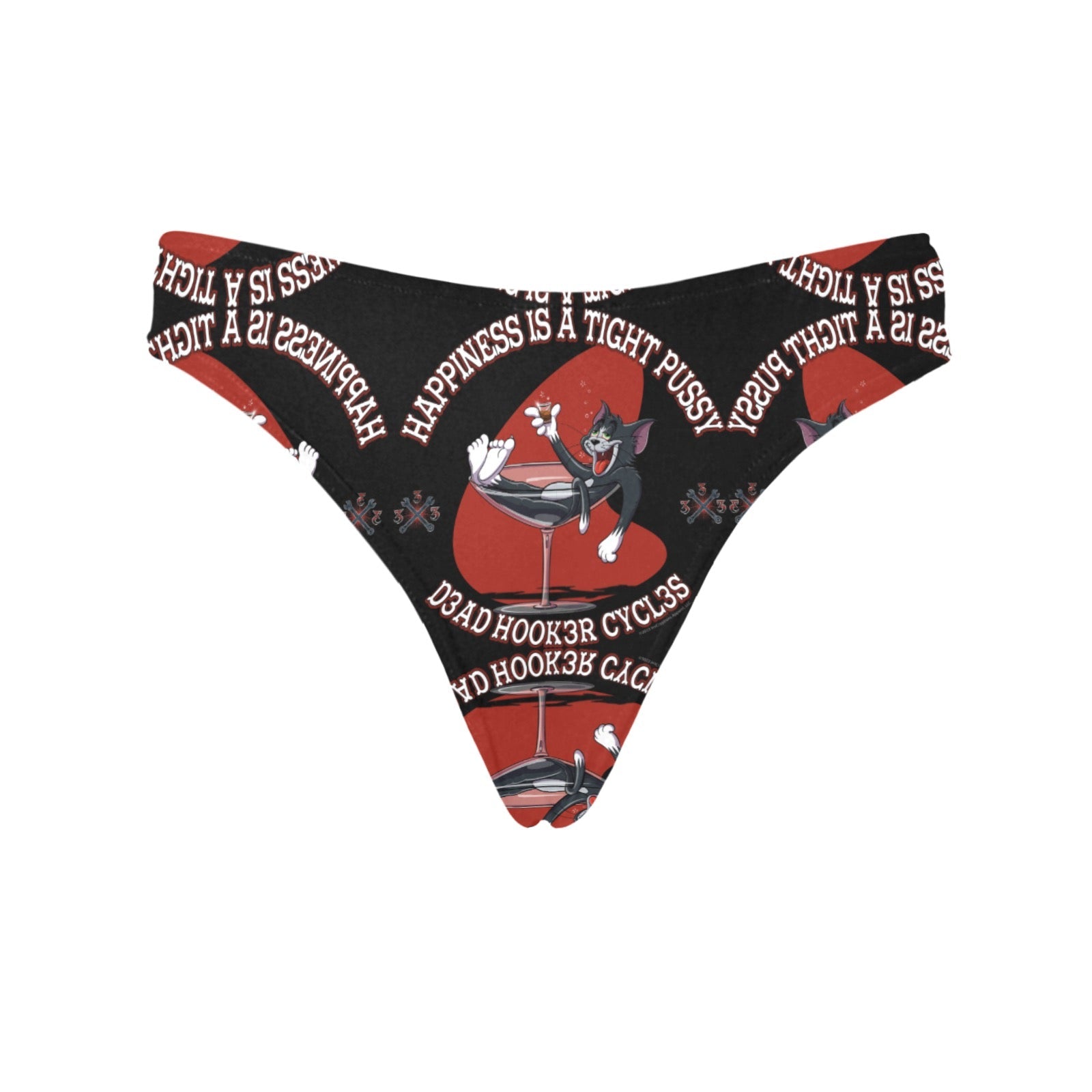DHC-HAPPINESS-thong-Print Women's All Over Print Thongs (Model L30)