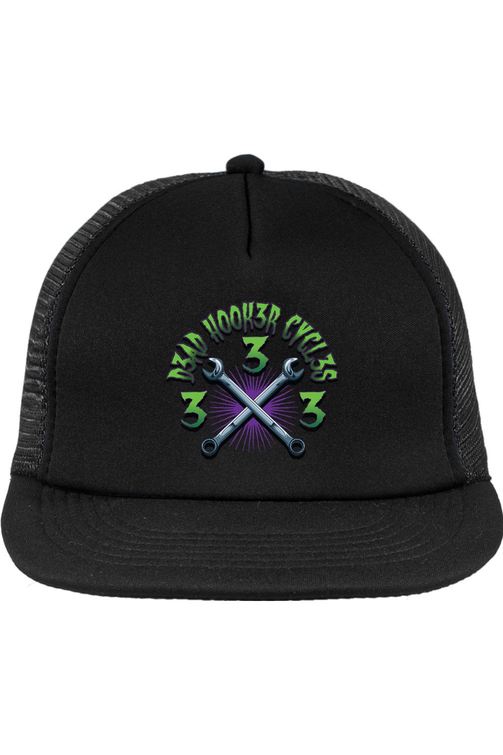 District Flat Bill Snapback Trucker Cap "DHC 333 GREEN"