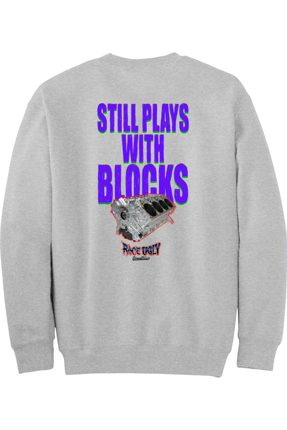 Gildan - DryBlend Crewneck Sweatshirt "RU BLOCKS" (PURPLE)