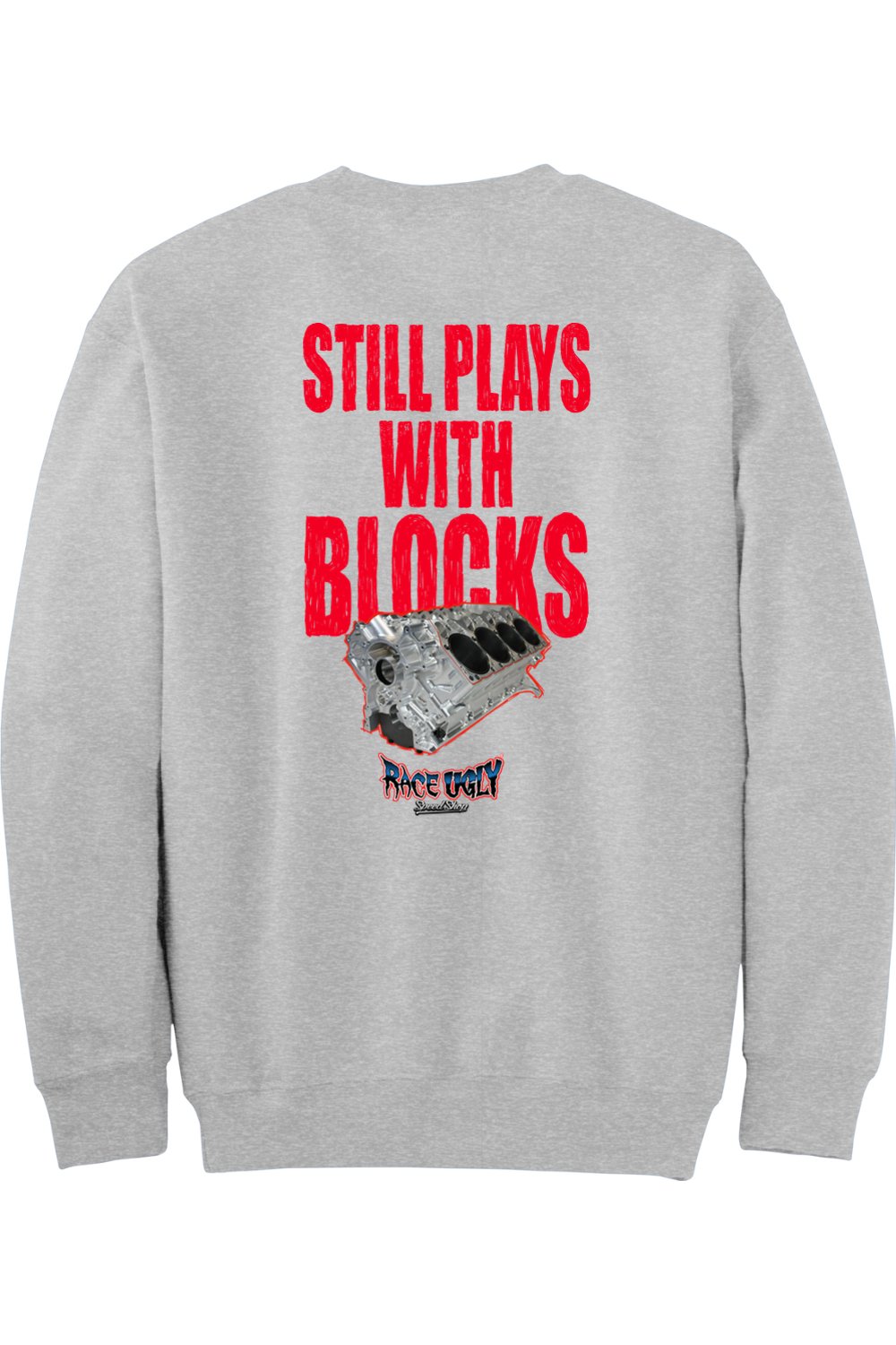 Gildan - DryBlend Crewneck Sweatshirt "RU BLOCKS" (RED)