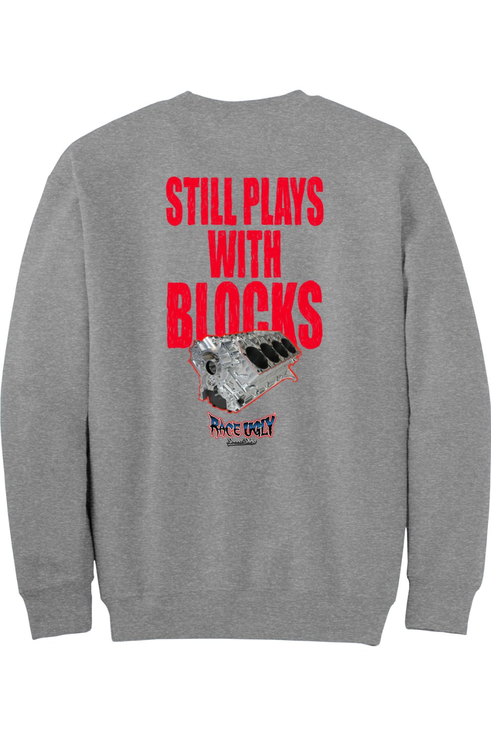 Gildan - DryBlend Crewneck Sweatshirt "RU BLOCKS" (RED)