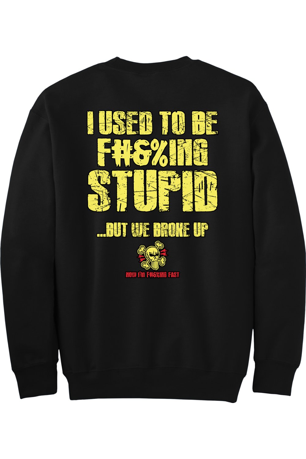 Gildan - DryBlend Crewneck Sweatshirt "RU F#&%ING STUPID" (YELLOW)