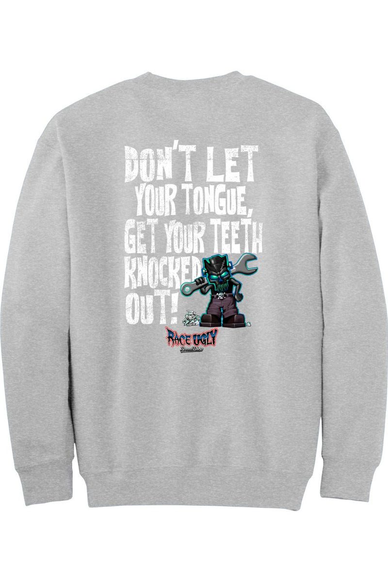 Gildan - DryBlend Crewneck Sweatshirt "RU TEETH" (WHITE)