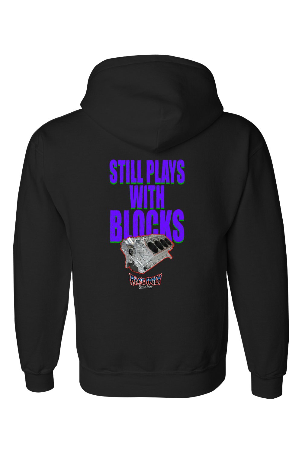 Gildan DryBlend Hooded Sweatshirt "RU BLOCKS" (PURPLE)