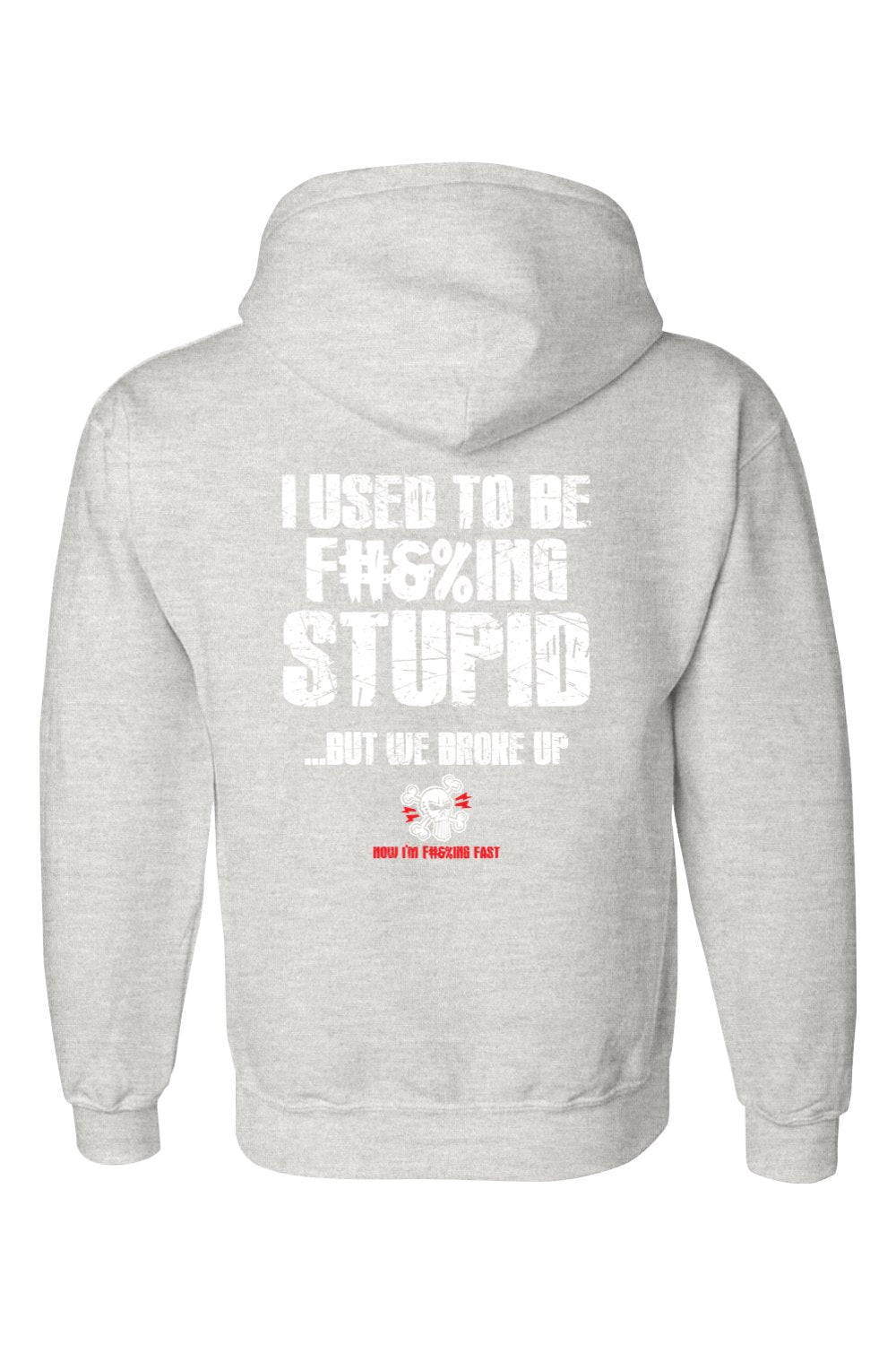 Gildan DryBlend Hooded Sweatshirt "RU F#&%ING STUPID" (WHITE)