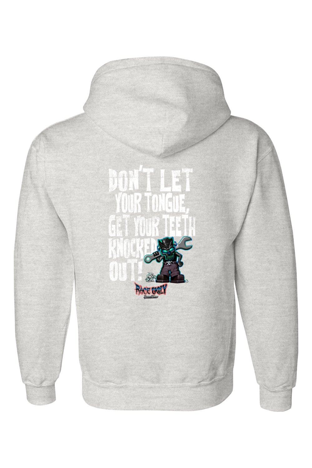 Gildan DryBlend Hooded Sweatshirt "RU TEETH" (WHITE)