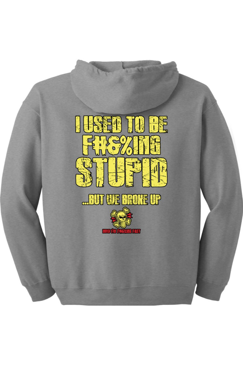 Gildan Heavy Blend Full-Zip Hooded Sweatshirt "RU F#&%ING STUPID" (YELLOW)