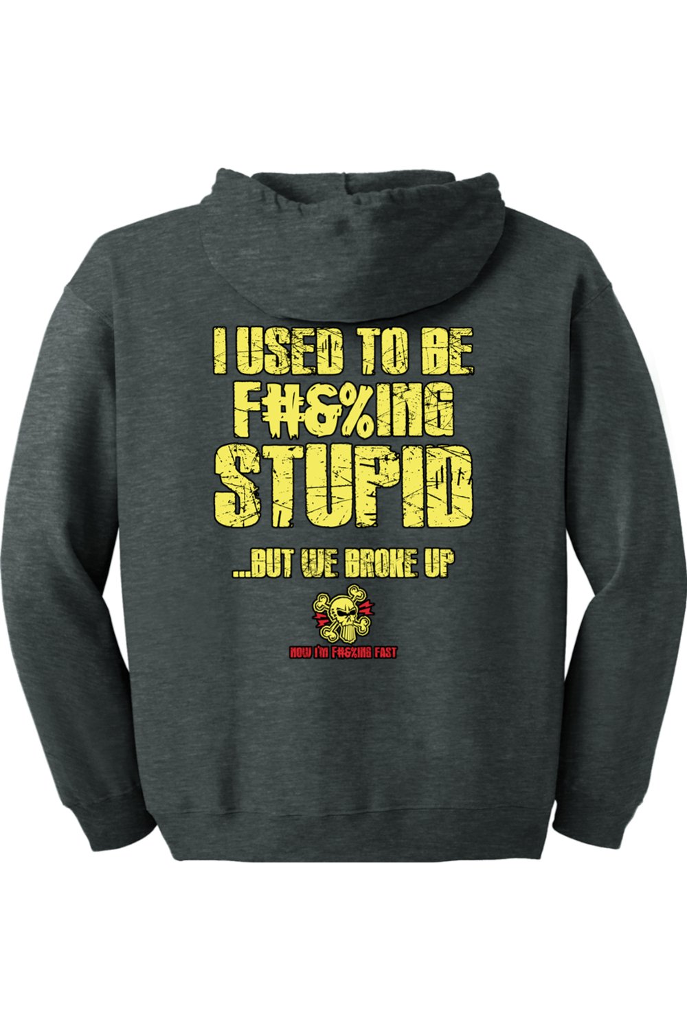 Gildan Heavy Blend Full-Zip Hooded Sweatshirt "RU F#&%ING STUPID" (YELLOW)