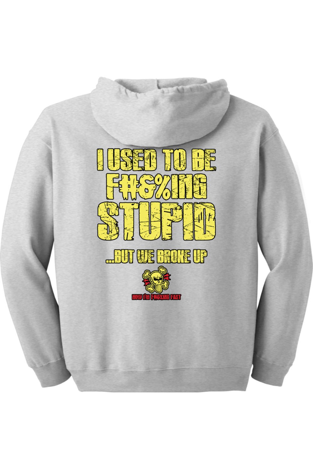 Gildan Heavy Blend Full-Zip Hooded Sweatshirt "RU F#&%ING STUPID" (YELLOW)