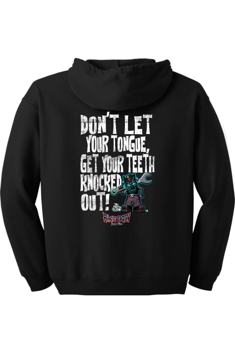 Gildan Heavy Blend Full-Zip Hooded Sweatshirt "RU TEETH" (WHITE)