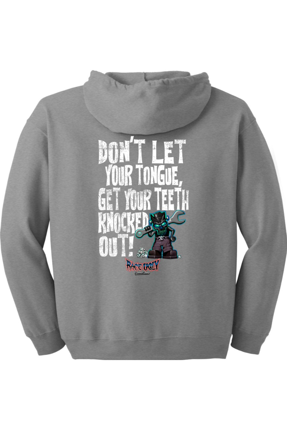 Gildan Heavy Blend Full-Zip Hooded Sweatshirt "RU TEETH" (WHITE)