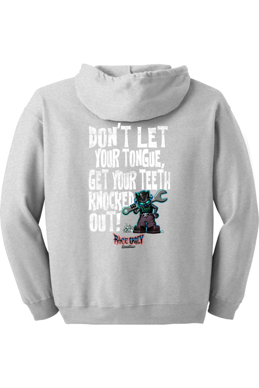 Gildan Heavy Blend Full-Zip Hooded Sweatshirt "RU TEETH" (WHITE)